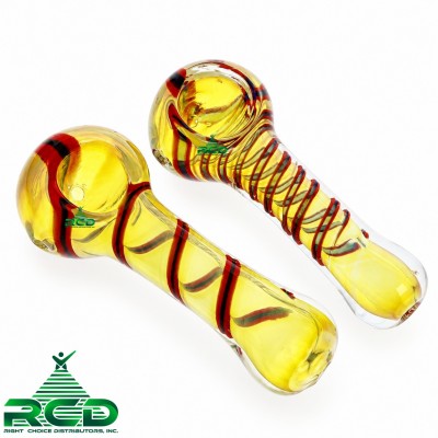 GLASS PIPE FUMED & SWIRL ART GP2786 1CT
